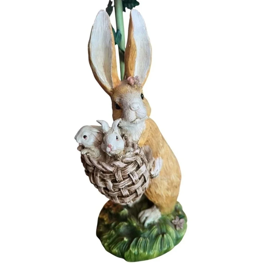 VTG Beatrix Potter Mama Rabbit & Baby Lamp Nursery Decor Woodland Cottagecore